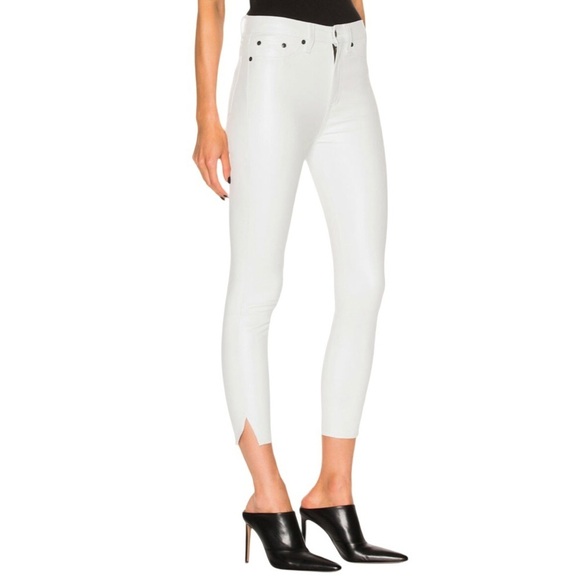NWT $135 Rag & Bone 10 Inch Capri Jeans with Slit in White 28 - Picture 1 of 14